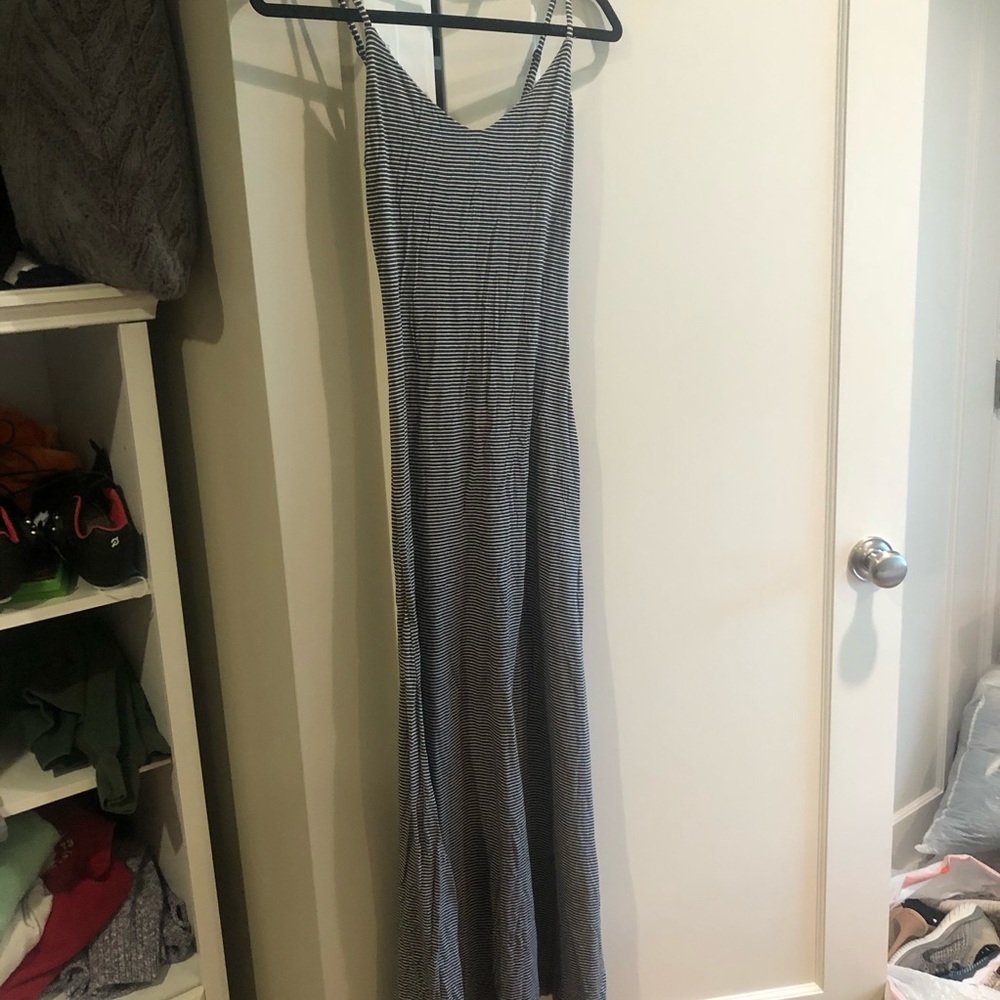 Forever 21 Black and White Striped Maxi Dress
